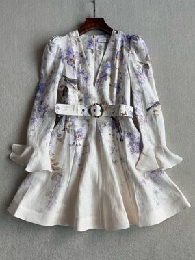 chinese dress ladies Everley Plunge Midi Dress Green Watercolour Floral  blueandcream